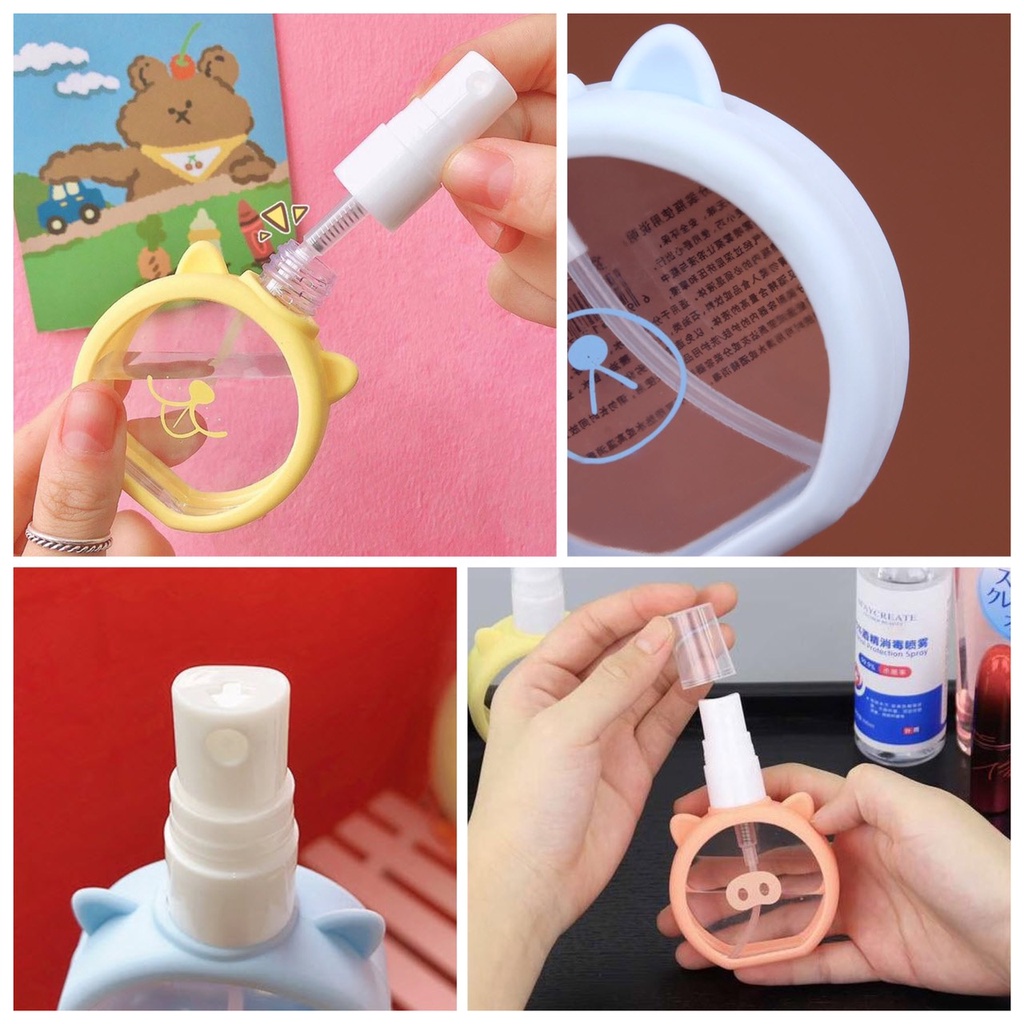 ขวดสเปรย์ น่ารัก 50 ML ขวดสเปรย์พกพา ขวดเปล่า ขวดแอลกอฮอล์ ขวดใส่น้ำหอม หุ้มซิลิโคนอย่างดี สีสันสวยงาม เกรดพรีเมี่ยม