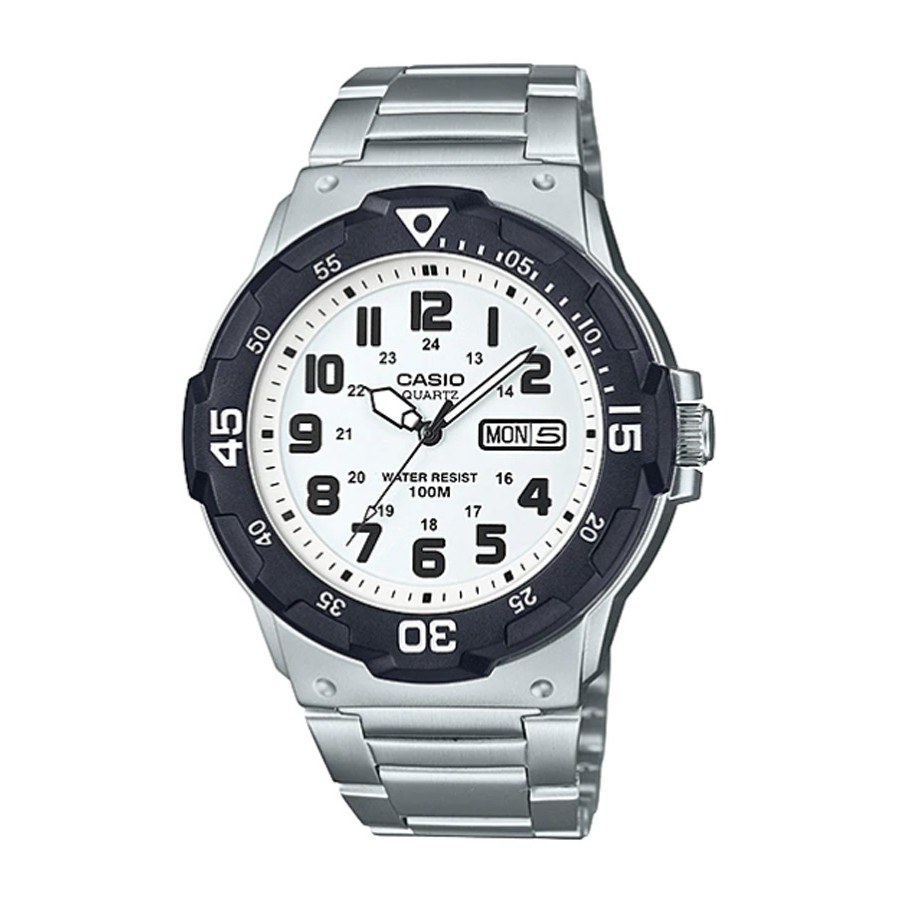 Casio Standard นาฬิกาข้อมือผู้ชาย สายสแตนเลส รุ่น MRW-200HD, MRW-200HD-7B,MRW-200HD-7BVDF - สีเงิน