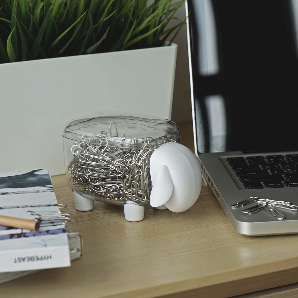 Sheepshape container Jr. Container ที่ใส่ของอเนกประสงศ์ คอตตอนบัดสำลี ดีไซน์ แกะ Qualy(ควอลี่)