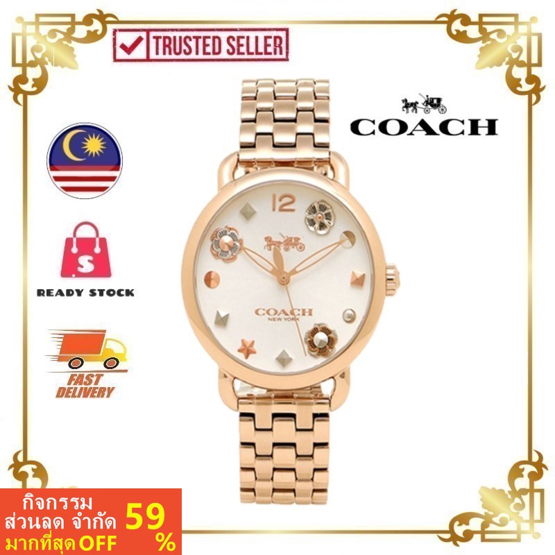 [แท้จริง] Coach Delancey นาฬิกาผู้หญิง กุหลาบทอง - 14502811