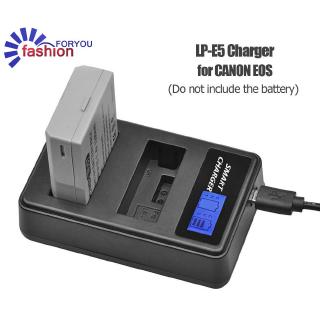 ( In Stock / Cod ) Lp - E 5 Lcd Dual Port Usb ที่ชาร์จแบตเตอรี่สําหรับ Canon Eos 1000 D 500 D 450 D Kiss