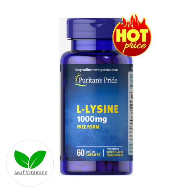 Puritan's Pride LLysine 1000 mg / 60 Caplets Shopee Thailand