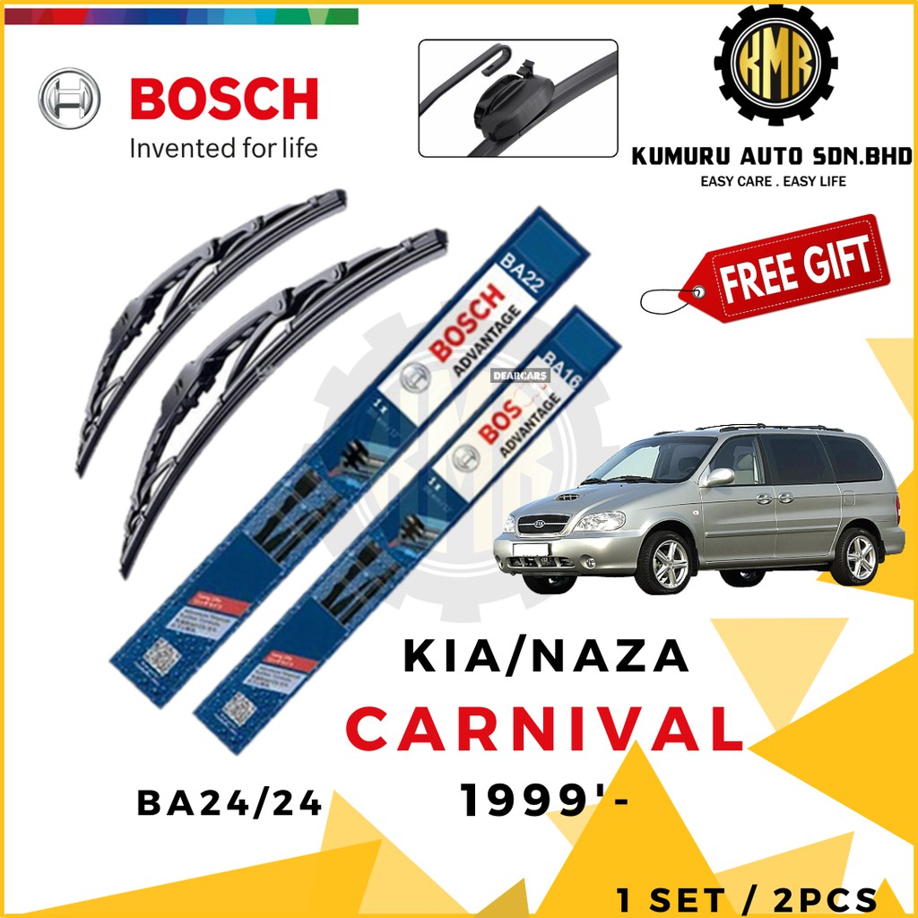 1 ชุด - KIA/NAZA CARNIVAL 1999 WIPER - BOSCH ADVANTAGE WIPER FRONT BA24/24
