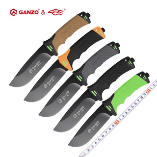 มีดใบตาย (fixed blade) มีดสนาม มีดเดินป่า Ganzo G8012 ของแท้ เหล็ก 7Cr17Mov ด้าม ABS มีที่จุดไฟ พร้อมเคส