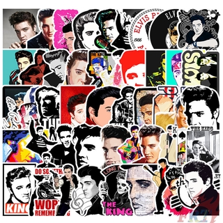 ❉ สติกเกอร์รูป Elvis Presley - รุ่น 02 Rock Superstar The King สไตล์ฮิปฮอป กันน้ำ DIY สำหรับตกแต่ง วาดรูป 50 ชิ้น / ชุด