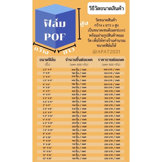 *ทักแชทเช็คขนาดก่อนสั่งซื้อ*ฟิล์มหด POFเนื้อนิ่ม สำหรับหุ้มกล่องผลิตภัณฑ์ (ปากถุง)กว้าง4.5"x ยาว8"