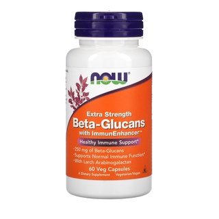 Now Foods, Beta-Glucans, with ImmunEnhancer, Xtra Strength, 250 mg, 60 Vcaps