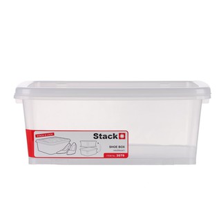 กล่องรองเท้าใส STACKO 3079 28.7x35.7x14 ซม. กล่องรองเท้า STACKO 3079 28.7X35.7X14เซนติเมตร สีใส กล่องสำหรับใส่รองเท้า ผล