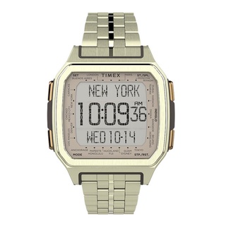 Timex TW2U17100 COMMANDURBAN METAL นาฬิกาข้อมือผู้ชาย สายสแตนเลส สีทอง หน้าปัด 32 มม.