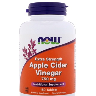 Apple Cider Vinegar Extra Strength 750 mg 180 เม็ด ของ NOW ของแท้ พร้อมส่ง อายุยาวมาก 31/12/2024