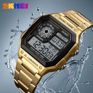 SKMEI(เอสเคมี่)   
‼️ กันน้ำ  
‼️ ตั้งปลุก จับเวลา  
‼️ มีวันที่ สัปดาห์ เดือน ไฟ  
‼️ ขนาด 40mm 
‼️ พร้อมกล่องเหล็ก