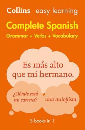 Easy Learning Spanish Complete Grammar, Verbs และคําศัพท์ (3 เล่มในโดย Collins Diactionaries (ฉบับสห