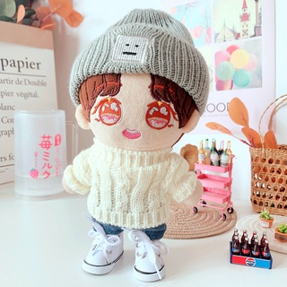 ชุดเดรสสเวตเตอร์สีขาวสําหรับตุ๊กตา 20ซม.Love Bean Doll