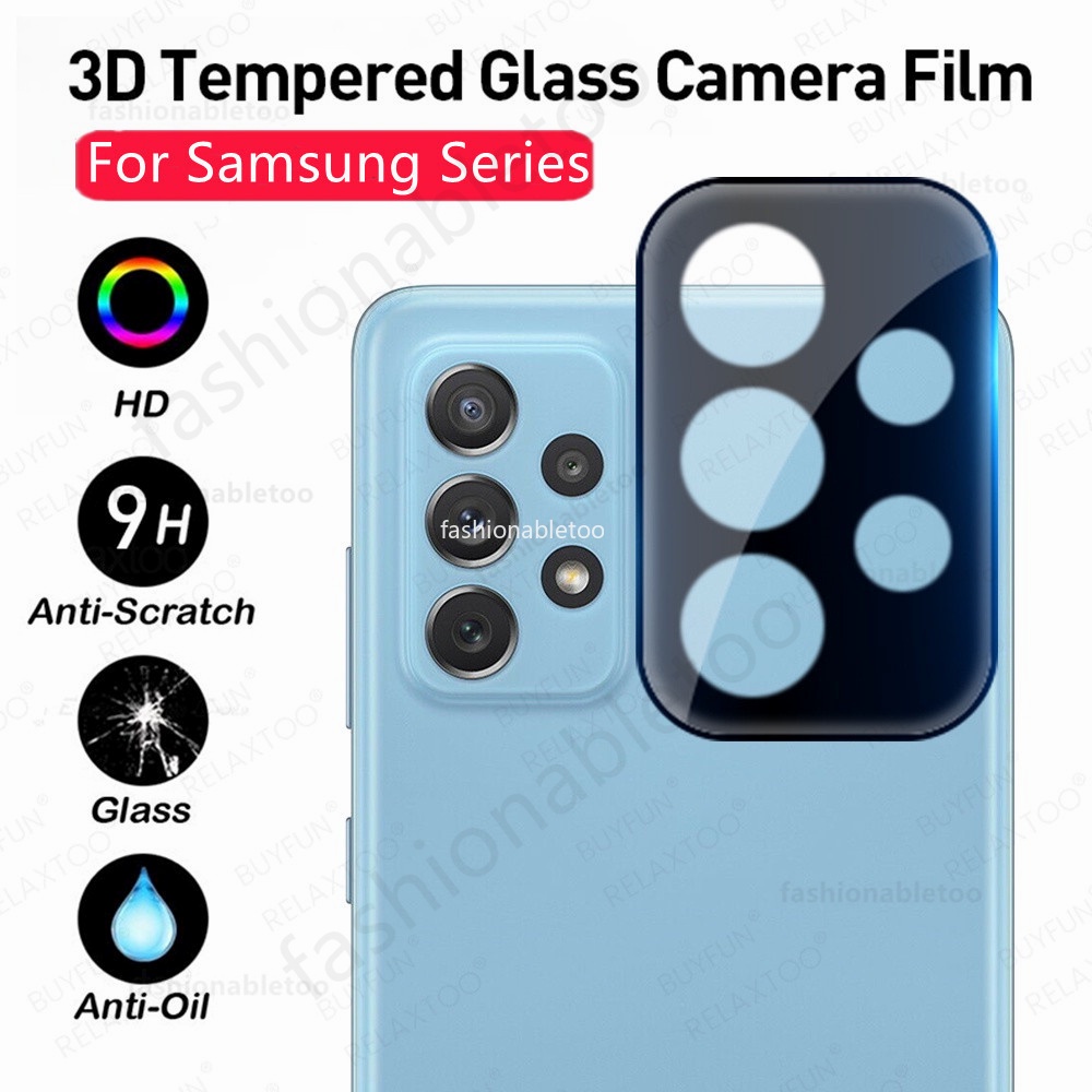 ฟิล์มกระจกนิรภัยกันรอยเลนส์กล้อง 3D สําหรับ Samsung Galaxy A13 A23 LTE A33 A53 A73 A12 A22 A32 A52s A72 M23 M33 M53 M52 A 13 A 23 A 53 A 73 4G 5G