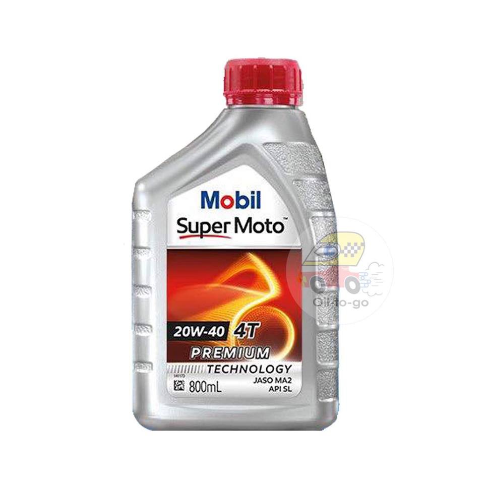 น้ำมันเครื่องมอเตอร์ไซค์ Mobil Super Moto 4T 20W-40 ขนาด 0.8 ลิตร
