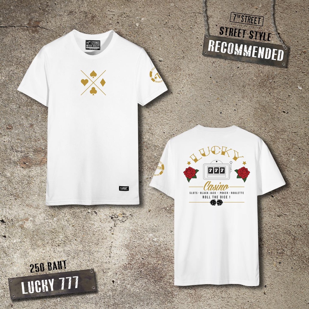 เสื้อยืดแขนสั้น 7thStreet​ ลายLucky777 รุ่น CKY ของแท้100% พร้อมส่ง 3 สี