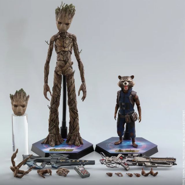 hot toys groot and rocket infinity war