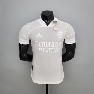 เสื้อกีฬาแขนสั้น ลายทีมชาติฟุตบอล Arsenal All White 21/22 ชุดเยือน สําหรับผู้ชาย