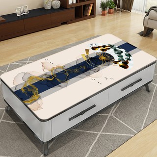 ✣▤๑Ink-splash Chinese style coffee table tablecloth Waterproof, anti-scald and oil-proof Rectangle soft plastic mat ตู้