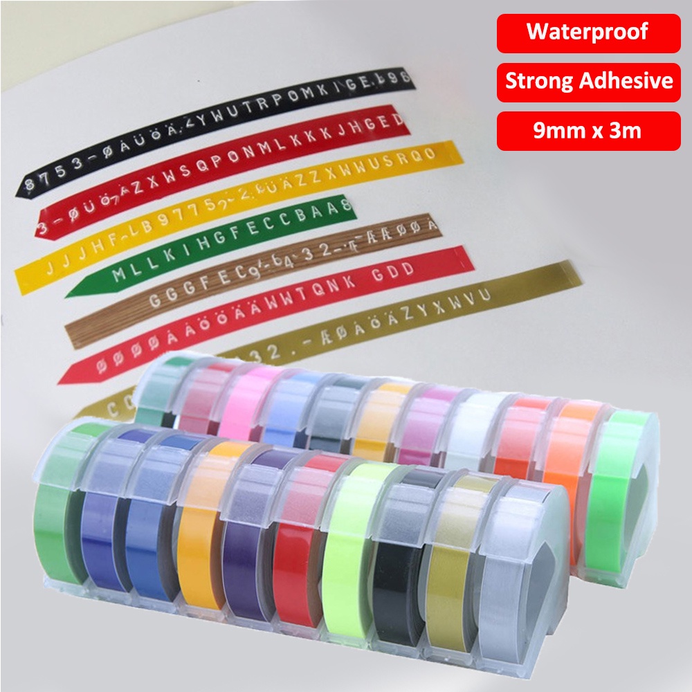 เทปฉลากพลาสติก 9 มม. x 3 ม. สําหรับ Dymo 12965 MOTEX E101