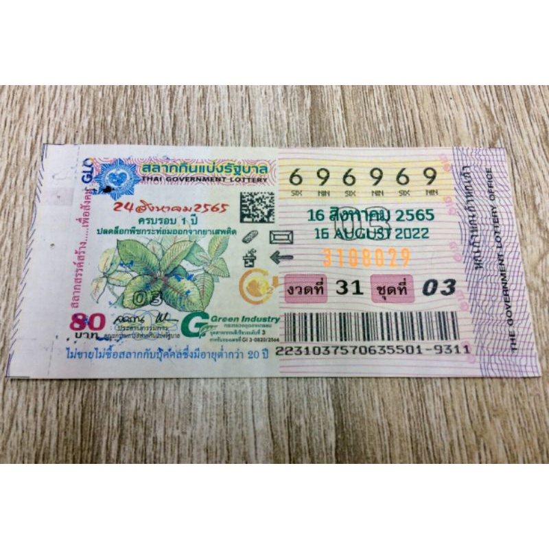 696969ลอตตารี่เลขมงคล เรียงกันสวย เหมาะแก่นักสะสม