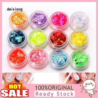 wangxu ผงกลิตเตอร์ตกแต่งเล็บ 12 สี