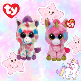 Ty Beanie boos, ตุ๊กตาแบรนด์ Ty ของแท้ ตุ๊กตายูนิคอร์นน่ารัก ตุ๊กตาตาโต Wishful and Fantasia Unicorn