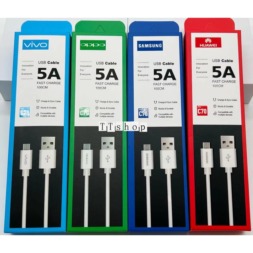 สายชาร์จ Micro USB 5A Fast Charge 1m ทนทาน สำหรับ OP Vi Ss Hwชาร์จเร็ว
