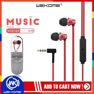 WEKOME หูฟังหัวกลม รุ่น W180 หูฟังมือถือ ใส่สบาย หูฟังฟังเพลง หูฟังเบสแน่น หูฟังแท้ 100% หูฟังคุณภาพดี มีรับประกัน