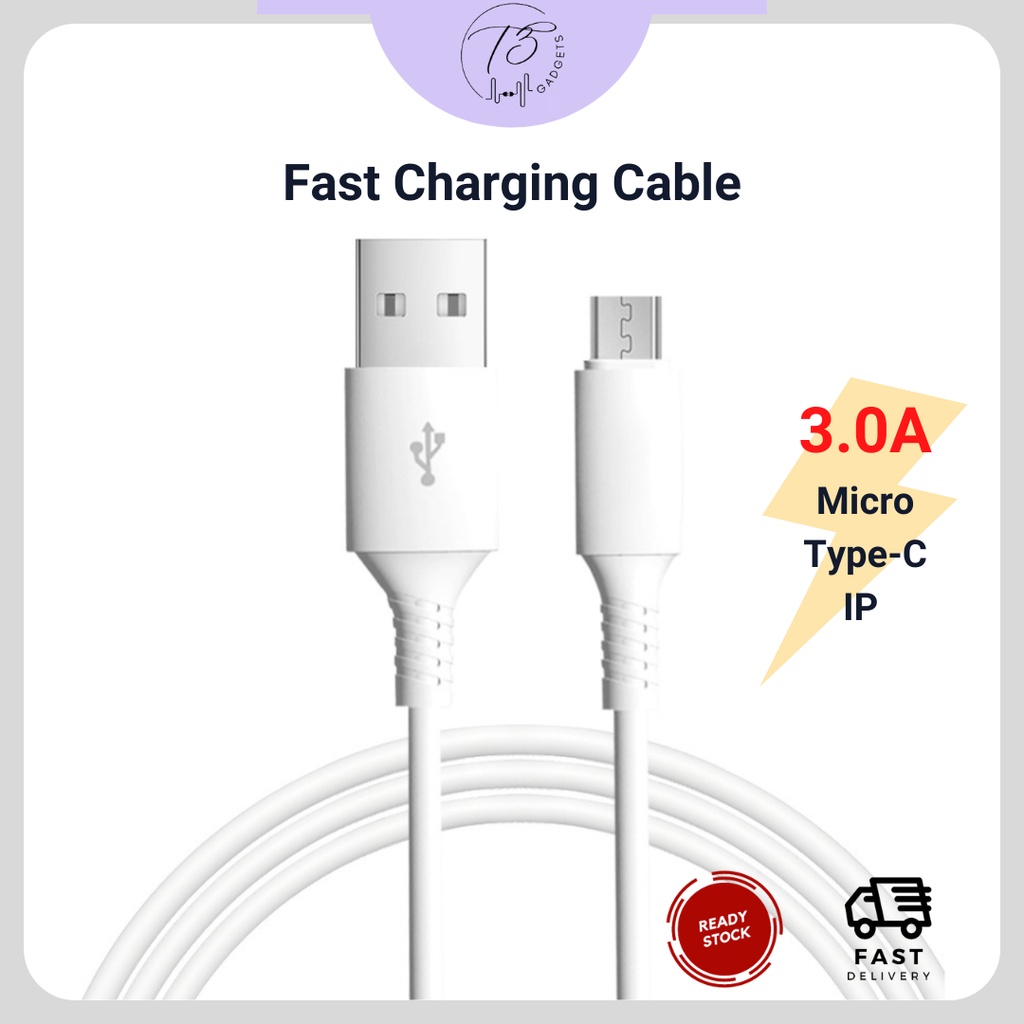 3A Micro USB / Type-C / สําหรับ iP Phone 1m / 1.5m / 2m