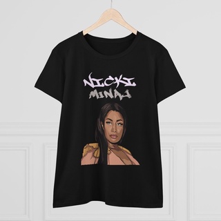 เสื้อยืดลําลอง ผ้าฝ้าย แขนสั้น พิมพ์ลาย Nicki Minaj สไตล์เกาหลี คุณภาพสูง เป็นที่นิยมS-5XL