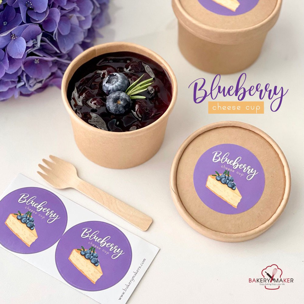 Blueberry Cheese cup สติ๊กเกอร์ สติกเกอร์ บลูเบอรี่ ชีสเค้ก ชีสพาย มี 2 ขนาด