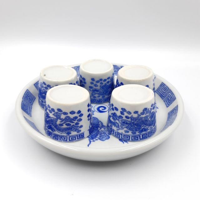 ชุดน้ำชา  ชุดถ้วยน้ำชาเซรามิค  ชุดถ้วยน้ำชาลายมังกร  บรรจุ1ชุด