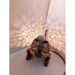 โคมไฟตั้งโต๊ะกะลามะพร้าว หนู Coconut shell Table lamp Mouse