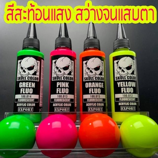 สี Skull Color หมวดสี FLUORESCENT สีแอร์บรัชพร้อมใช้ไม่ต้องผสม