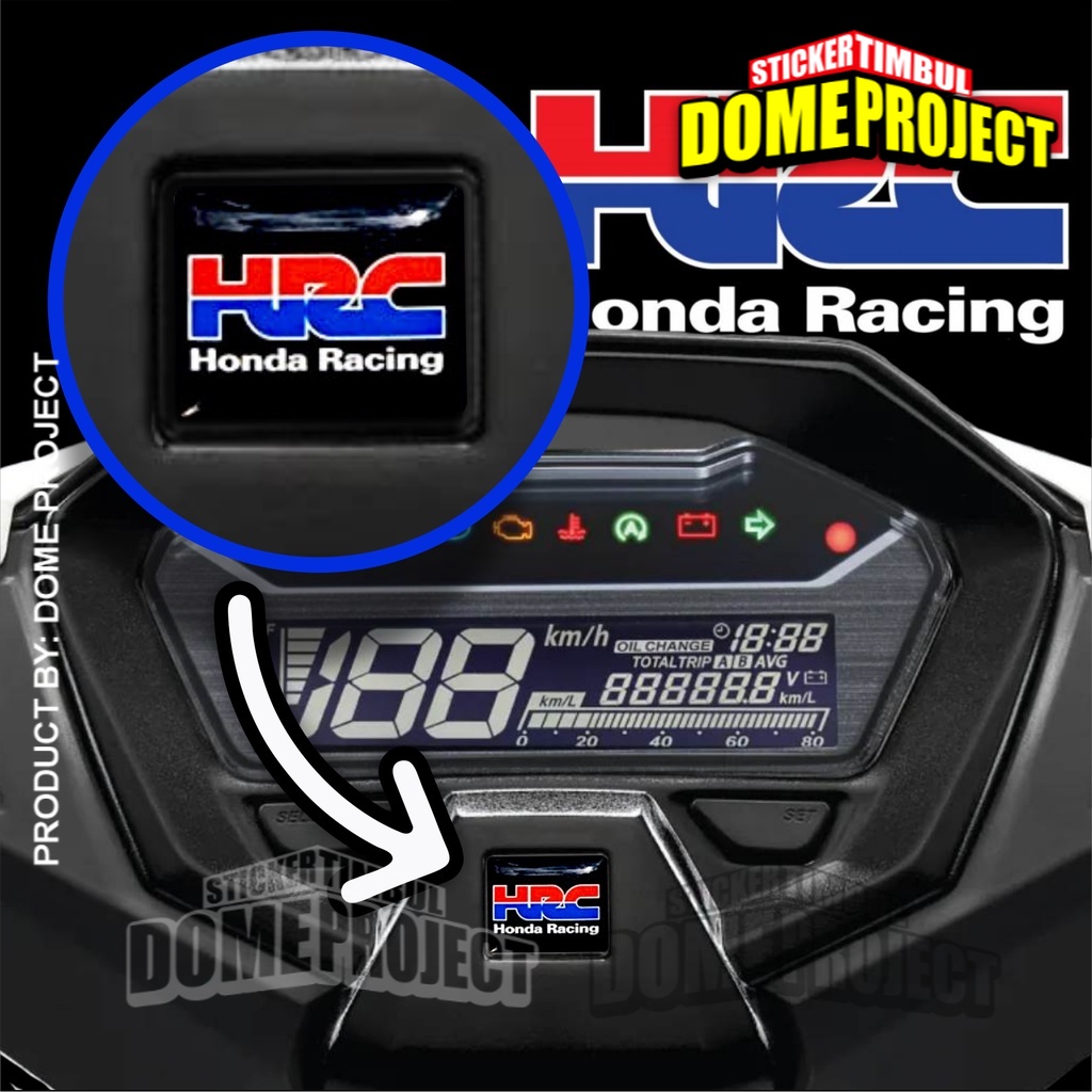 HONDA SPIDOMETER EMBLEM LOGO HRC สติ๊กเกอร์นูน อุปกรณ์เสริมรถจักรยานยนต์ SPEEDOMETER สติ๊กเกอร์