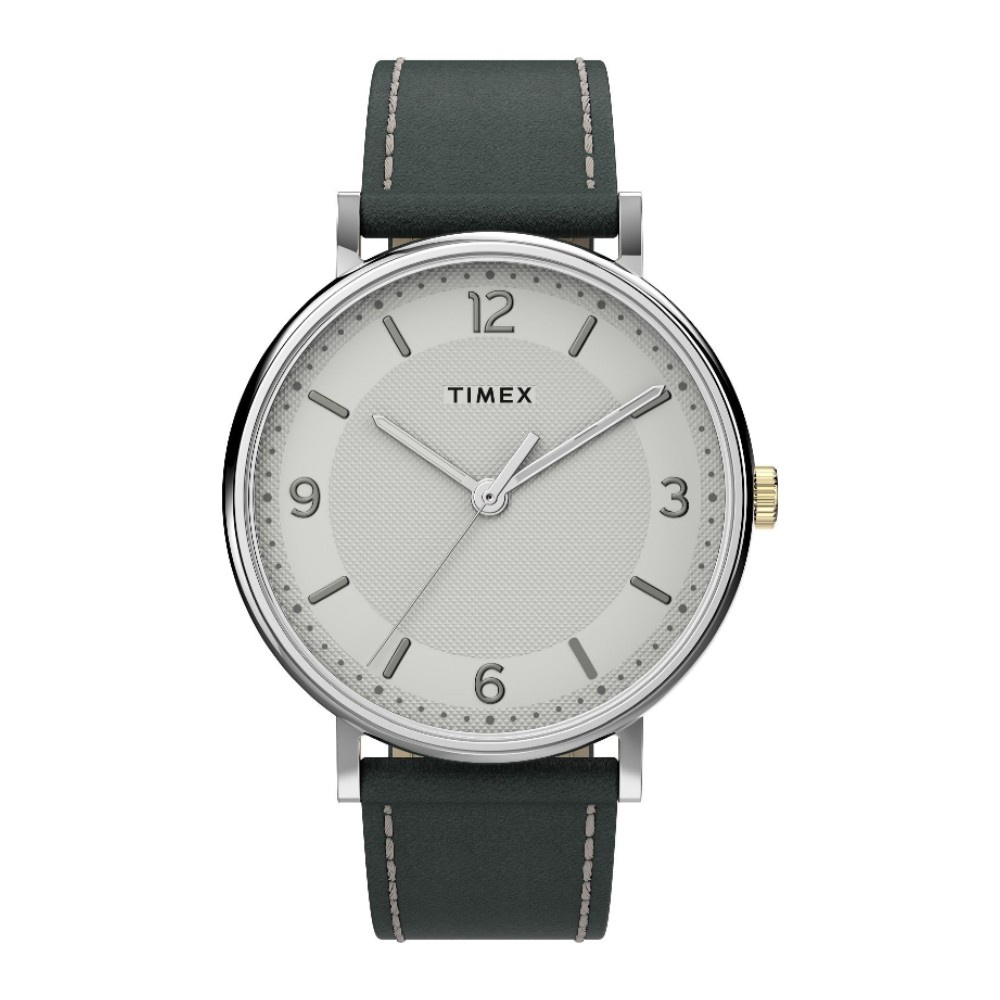 Timex TW2U67500 SOUTHVIEW นาฬิกาข้อมือผู้ชาย สายหนังสีเทา หน้าปัด 41 มม.