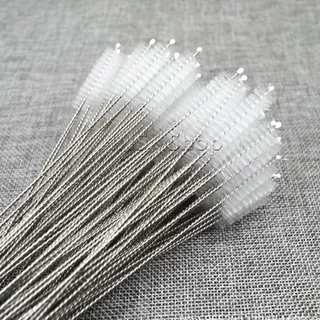 แปรงล้างหลอดดูด จุกนม ขนไนล่อน ไม่ทำให้เป็นรอย Stainless steel soft straw straw brush