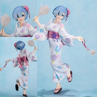 Re:Zero Rem (Summer Festival Kimono Yukata Ver.) เทศกาลฤดูร้อน กิโมโน ยูกาตะ with Cotton Candy Goldfish สายไหม ปลาทอง รีเซทชีวิต ฝ่าวิกฤติต่างโลก Anime Re:Life in a Different World from Zero ตุ๊กตาฟิกเกอร์ Figure