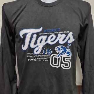 เสื้อยืดเทาดำแขนยาวลายวินเทจTigers