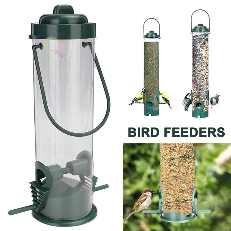 Le Plastic Wild Birds Water Feeder 4 Port Drinker Dish Hanging