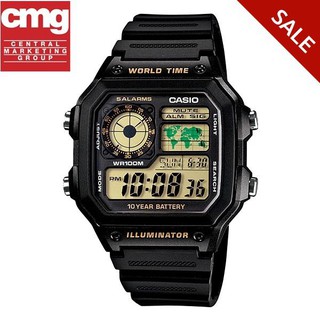 Casio นาฬิกาผู้ชาย รุ่น AE-1200WH-1B สายเรซิ่น สีดำ - มั่นใจ ของแท้ 100% ประกันศูนย์ CMG 1 ปีเต็ม