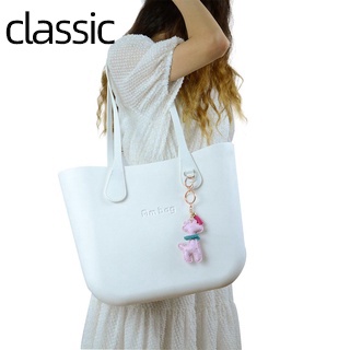 Ambag Obag O bag กระเป๋าสไตล์ DIY Classic Big EVA พร้อมซับใน Zip-Up สีสันยาว PU หนังจับผู้หญิง EVA ซิลิโคนกระเป๋าถือ