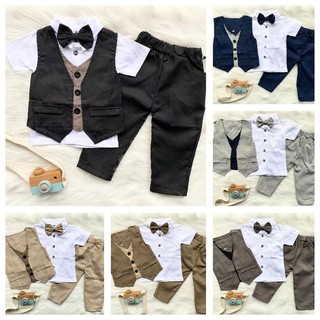 RAFFABY SECRET'S Set Baby Tuxedo Celana Panjang | Setelan Anak Laki laki | Baju Anak 1-7 Tahun