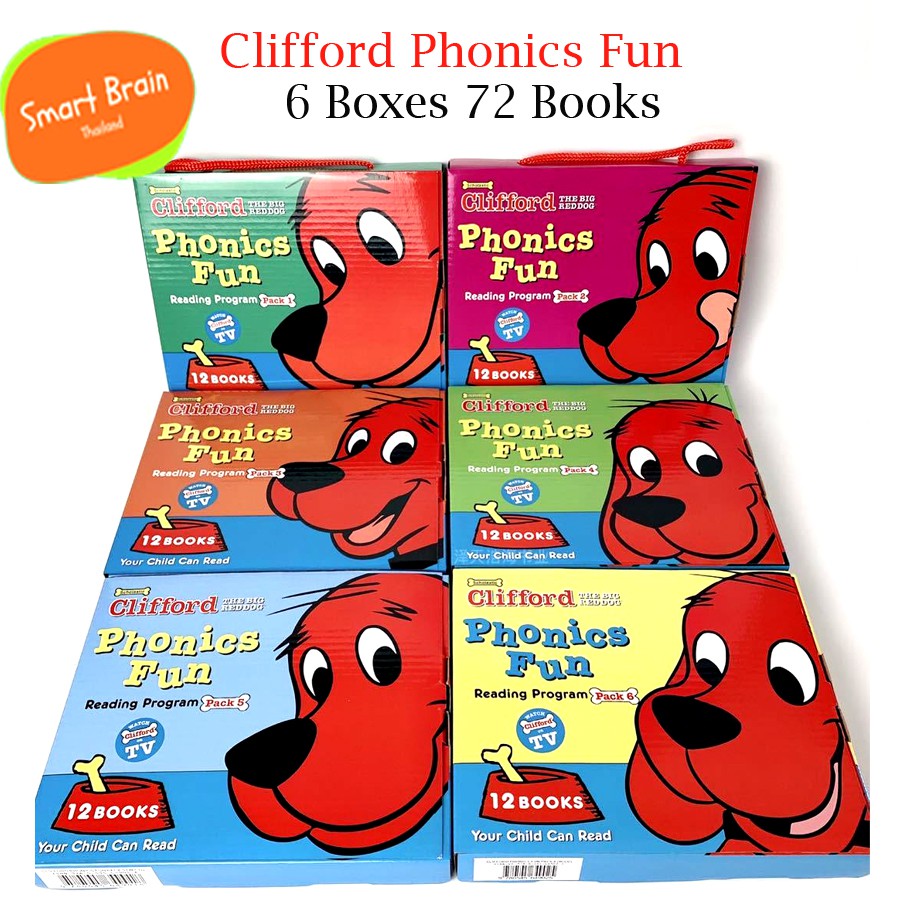 *ส่งทุกวัน* ชุดหนังสือ Clifford Fun Phonics Pack 1-6 จำนวน 72 เล่ม หนังสือเด็ก หนังสือเด็กภาษาอังกฤษ Smart Brain