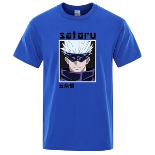 T-shirt  เสื้อยืดลําลอง แขนสั้น พิมพ์ลายอนิเมะ Jujutsu Kaisen Satoru Gojou ระบายอากาศ ขนาดใหญ่ สําหรับผู้ชาย ไซซ์ S - Xx