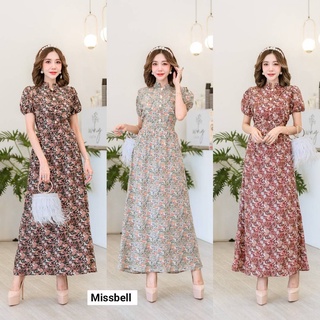 พร้อมส่ง🌺เดรสผ้าพิมลายดอกเล็ก เเขนตุ้กตา แพทเทิลสวยมาก มีเชือกผูกเอวให้เข้ารูปตามหุ่นลูกค้า by Miss Bell
