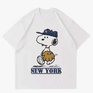 เสื้อยืดคอกลมเสื้อยืด พิมพ์ลาย Snoopy PEANUTS "NEW YORK" | เสื้อยืด ลาย VINTAGE Carbon SNOOPY| ชุดเสื้อผ้า ลายการ์ตูน สี