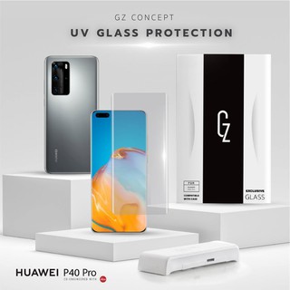 GZ ฟิล์มกระจกนิรภัย UV แบบใสเต็มหน้าจอขอบโค้ง3D สำหรับ Huawei P40Pro