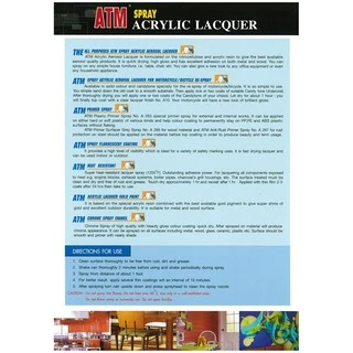 (เฉดสีชุดที่1) สเปรย์ ATM spray paint สีสเปร์ย อเนกประสงค์ Spray Acrylic Lacquer ขนาด 400cc. สีสเปรย์ แลคเกอร์ เงา ด้าน